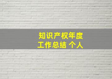 知识产权年度工作总结 个人